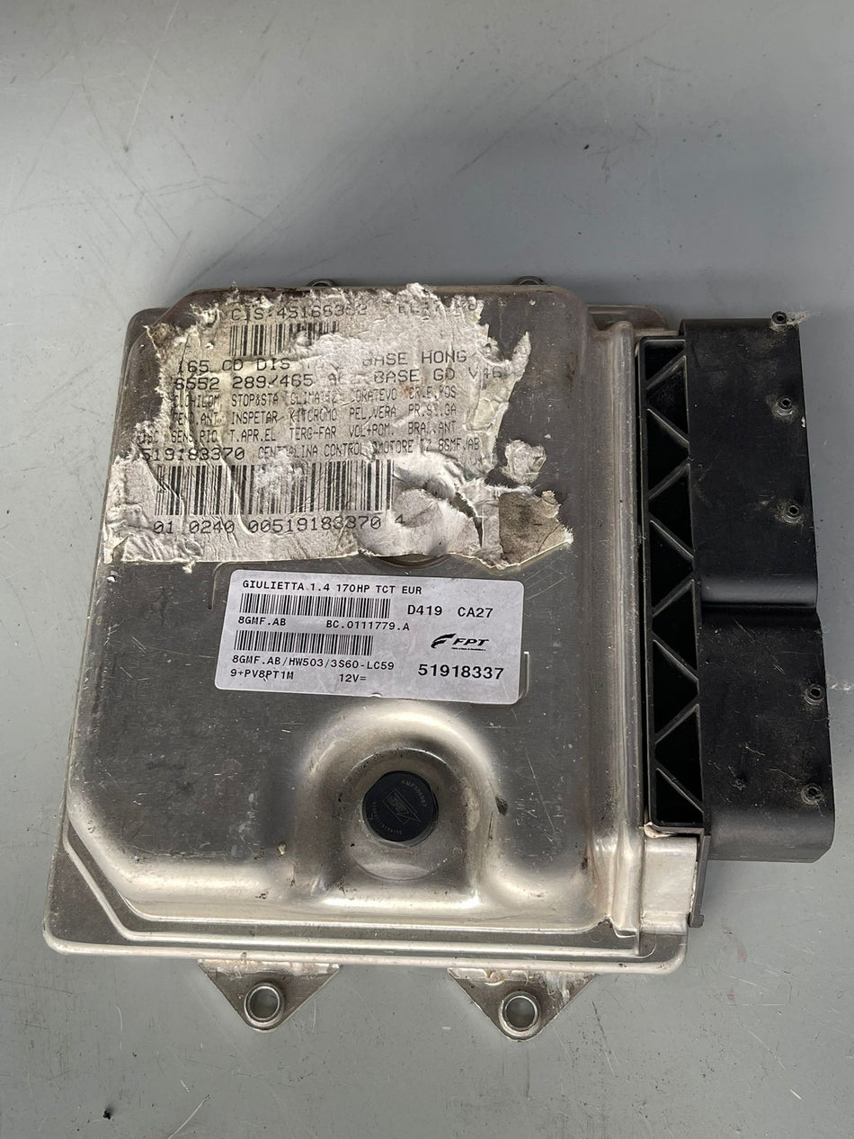 Alfa Romeo engine management control module manufactured by Magneti Marelli